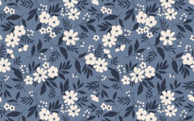 Sweet Bamboo Swaddle Blanket in Vintage Floral Blue