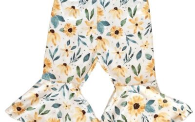 Lina Pleated Bell Bottoms in Sunflower Floral