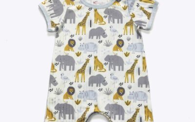 Zoo Days Shortie Boys Ribbed Romper