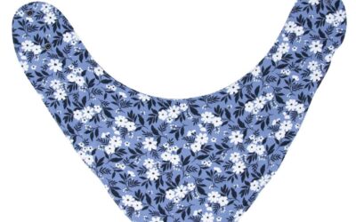 Baby Bib by Sweet Bamboo in Vintage Floral Blue
