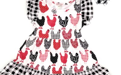 Plaid Chicken Grow-With-Me Play Dress