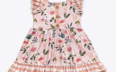 Peachy Floral Grow-With-Me Play Dress