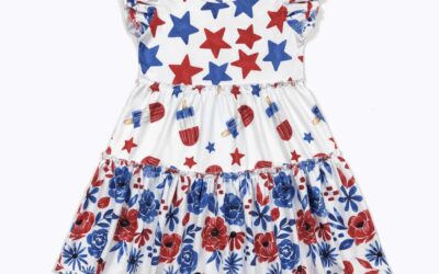 Grow-With-Me Play Dress in Red, White & Bloom