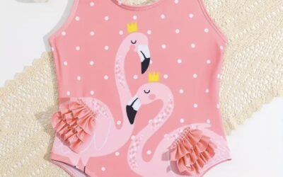 Flamingo Dots One-Piece Swim suit