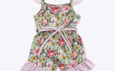 Girls Summer Romper in Rustic Floral