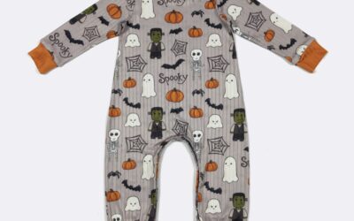 Spooky Boy Ribbed Romper