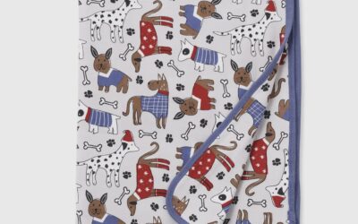 Puppy Love Bamboo Stroller Blanket by Tesa Babe