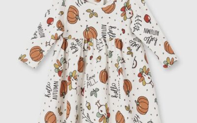 Baby Girl’s Thanksgiving Happy Harvest Cotton Dress by Tesa Babe