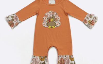 Turkey’s Blush Blossoms Embroidered Baby Romper