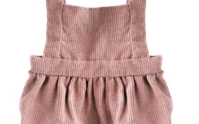 Dolly Suspender Bubble Romper in Dusty Rose Corduroy