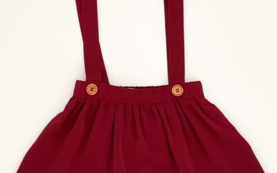 Daphne Suspender Skirt in Merlot