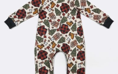 Little Lumberjack Boy’s Ribbed Romper