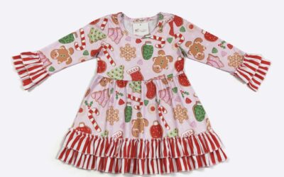 Christmas Cookies Ruffle Dress